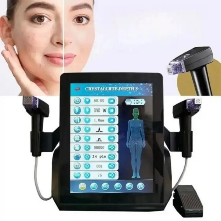 Portable 2 poignées Morpheus 8 micro aiguille RF Face Lift Fractional RF MicrooneEdle Machine