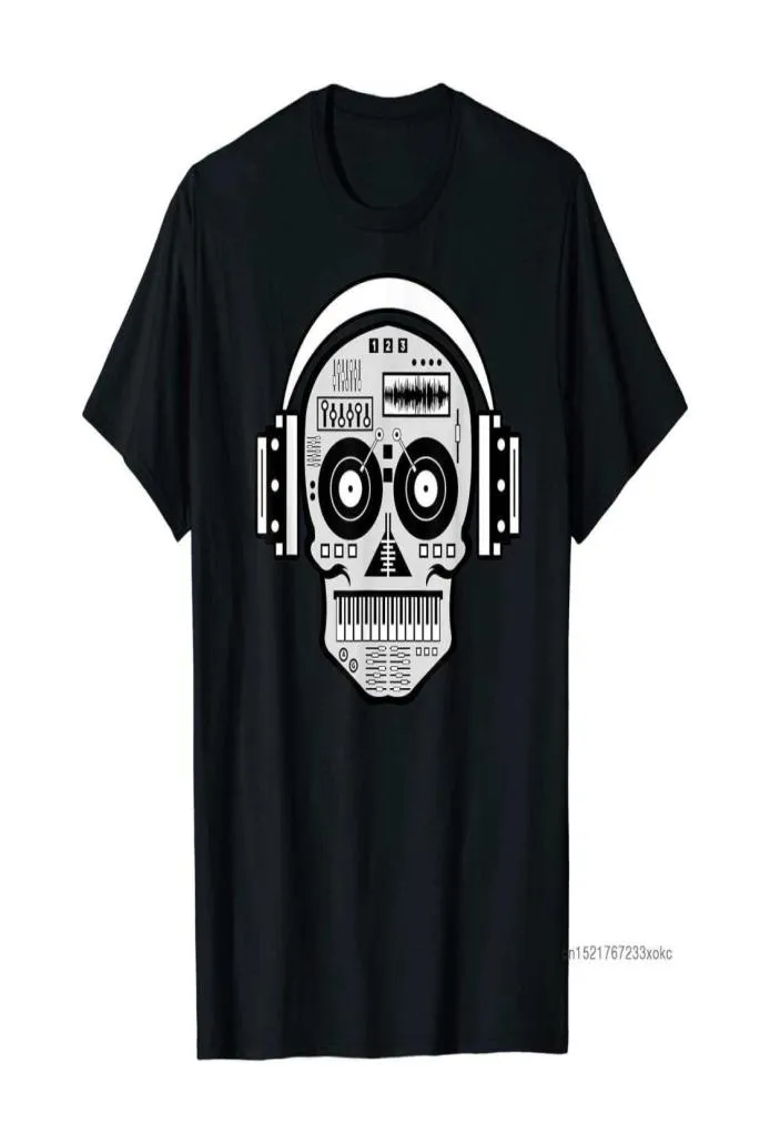 DJ Tees Hipster Tops Men Tshirts imprimement Skull Disc casque Hip Hop Music TV Tshirt Summer Guys Funky Vêtements 2106295341957