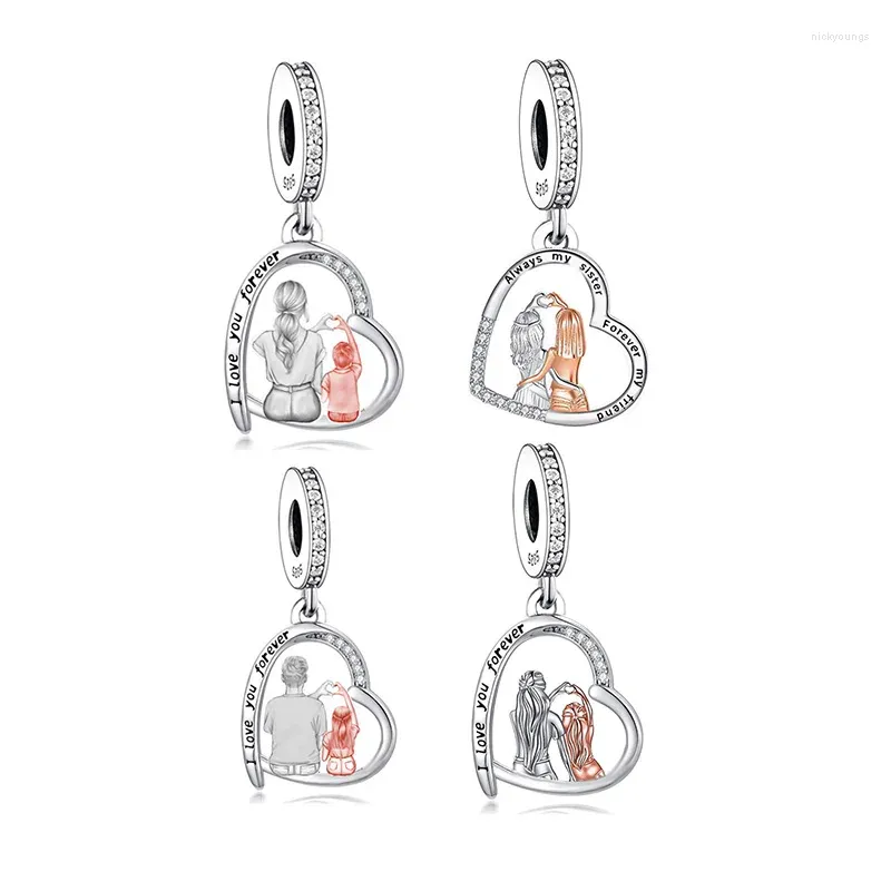 Pietre preziose sciolte adatte al braccialetto con ciondolo originale Pan in argento sterling 925 madre figlia padre figlio perline per realizzare berloque da donna