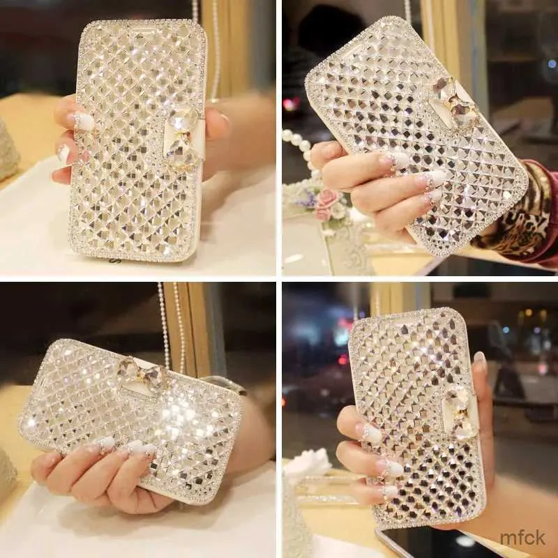 Cell Phone Cases Luxury Diamonds Leather Phone Case For Samsung Galaxy S23 S22 Ultra S21 FE S20 Note 20 A12 A22 A32 A52 A72 A13 A53 A51 A71 Cover