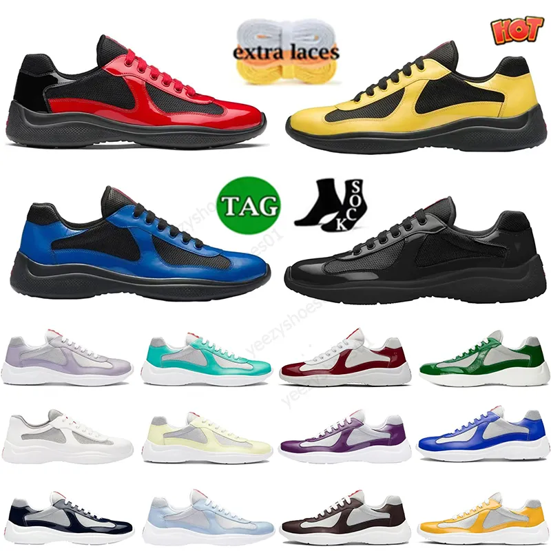 Novo Designer Malha American Cup Baixo Vestido de Couro Sapatos Nylon PVC Lace-up Triplo Preto Branco Verde Rosa Homens Mulheres Treinadores Casuais Mocassins Plataforma Sapatilhas