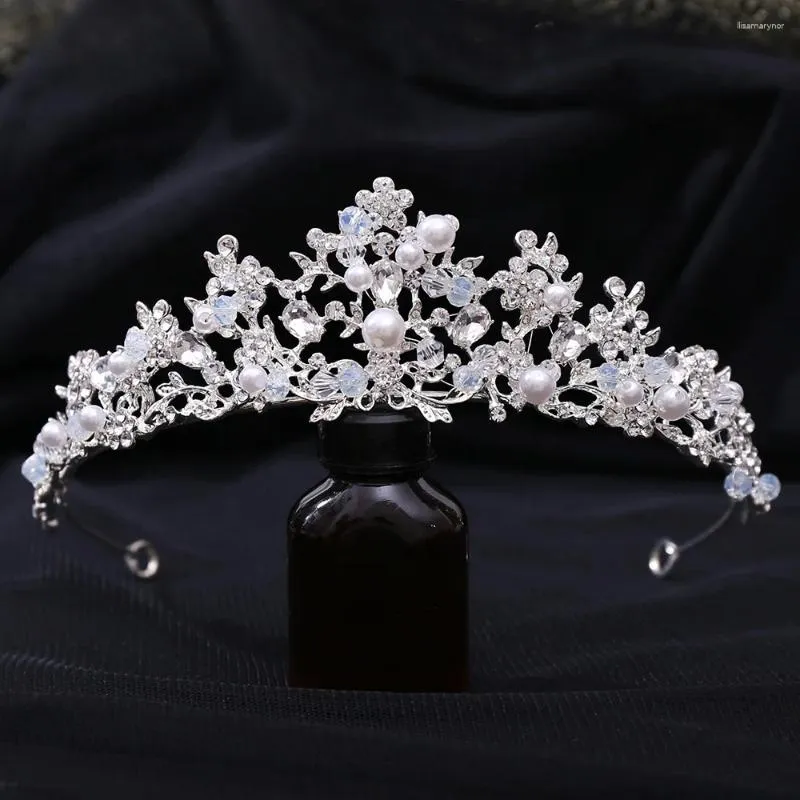 Clip per capelli rami di lusso barocchi perle di cristallo perle perle tiara da sposa corona rhinestone balli