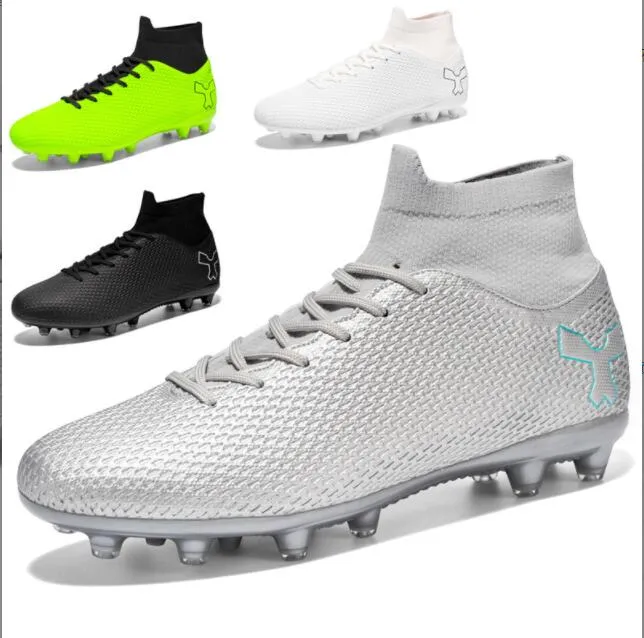 New Unisex Long Spike Football Boots Men Broken Nail Soccer Shoes AG/TF Training Soccer Cleats Sneakers Non-Slip Ankle Zapatos