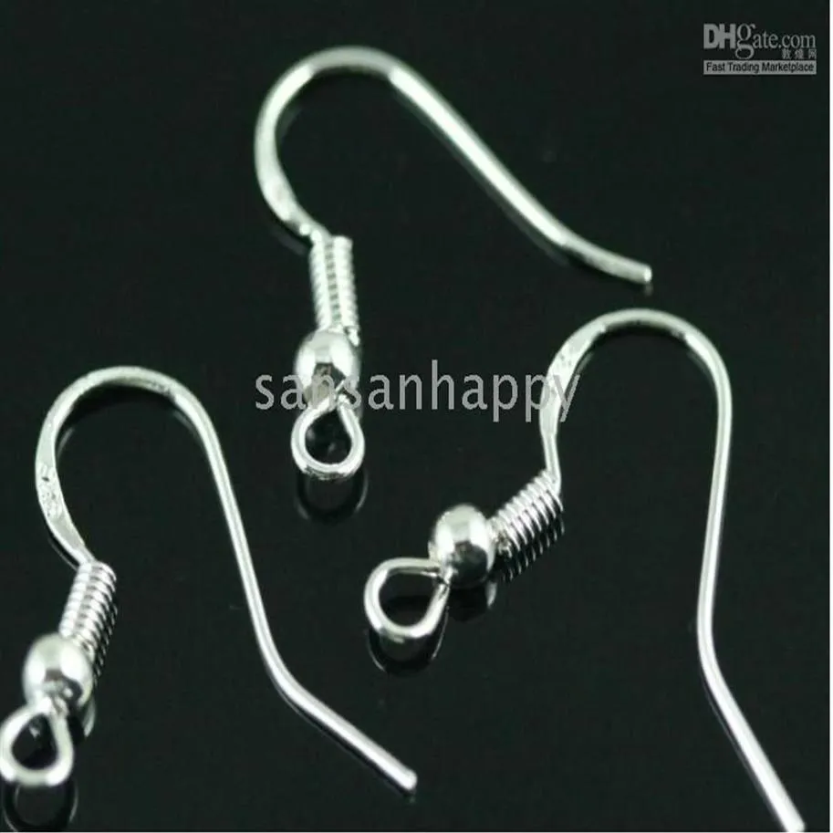 Boucles d'oreilles en argent Sterling 500, 925 pièces, crochets en fil de poisson, bijoux DIY, hameçon de 15mm, bobine Fok, fil d'oreille 310s