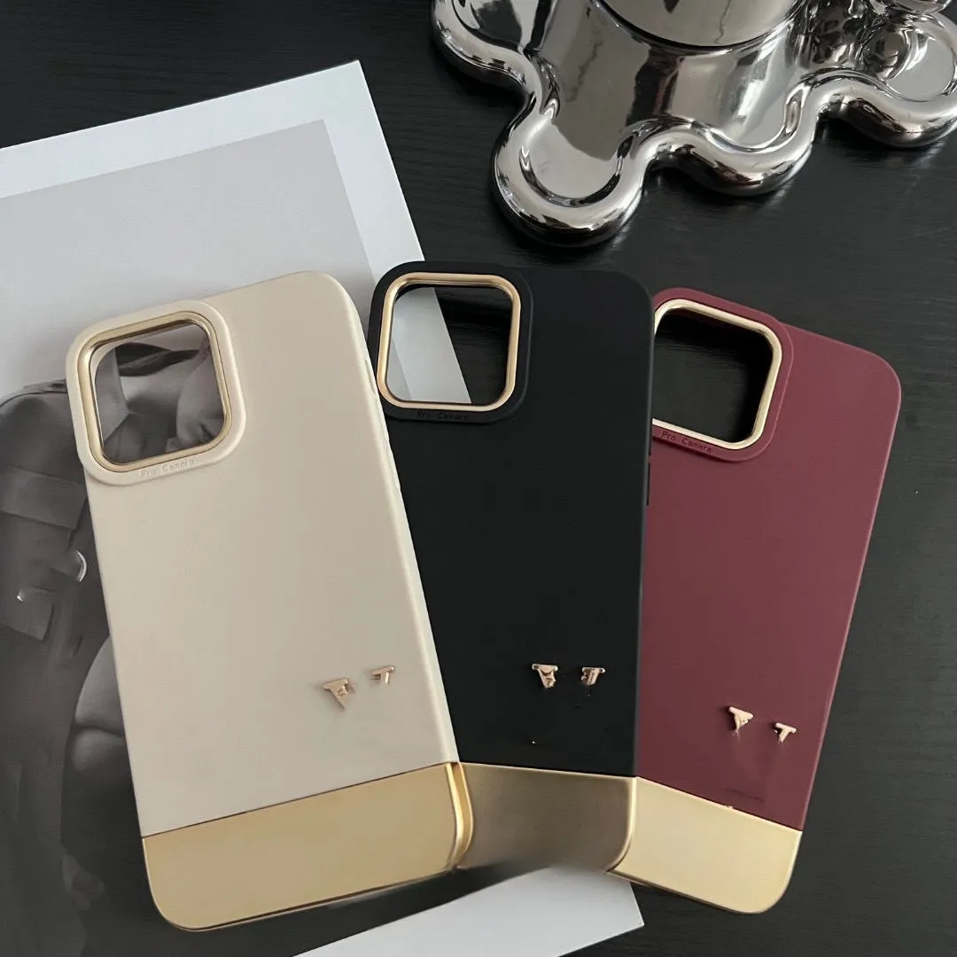 Luxurious and stylish designer metal letter phone case iPhone 15Pro Max 15Pro 13 Pro 12 14 ProMax 11 xr xsmax 8plus stylish dual color phone case cover