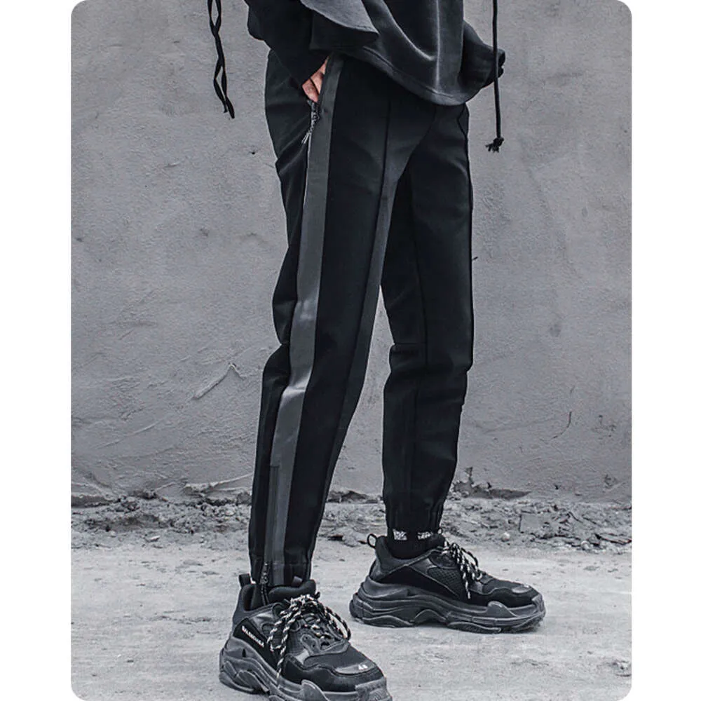 Black Harlan Leisure LEG ZIPPER FOOT PANTAL PANT