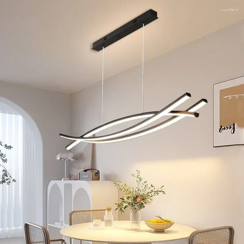 Chandeliers Modern Aluminum LED Pendant Lamp LuxuryFor Living Dining Room Kitchen Island Hanging Lighting
