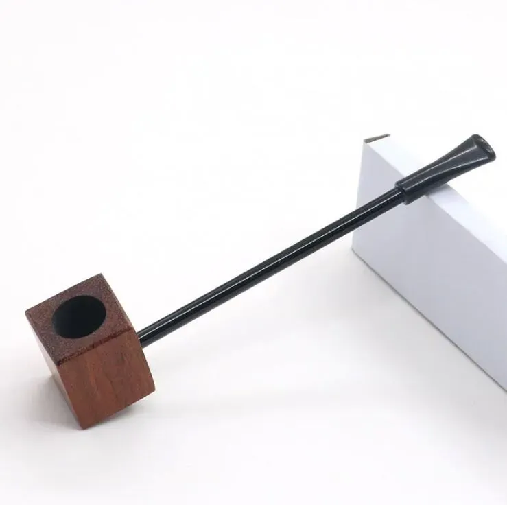 Ebony Wood Hand Smoking Pipe Round Square Herb Tobacco Hammer Spoon Cigarette Pipes Tools Accessories Oil Rigs