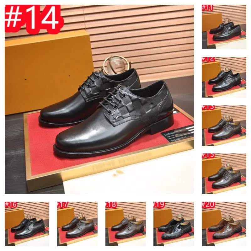 40model Luxury Men Shoes Business Business Men Formeal Designer Dress Chaussures Slip-On Flats Muis de fête Mariage Oxfords