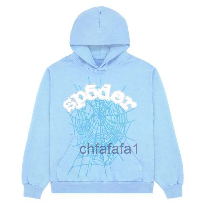 Hoodies pour hommes Sweatshirts 2023 New Sky Blue Sp5der Hoodie Men Femmes 1 Hip Hop Young Thug Spider World Wide 555555 Imprimer Pullover Light 31 ans