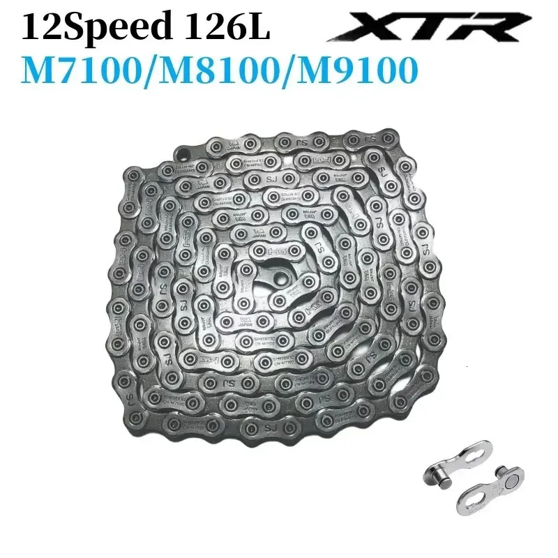 Deore SLX XT XTTR M7100 M8100 M9100チェーン12スピードマウンテンバイク自転車12S 126Links現在のMTB部品クイックリンク231221