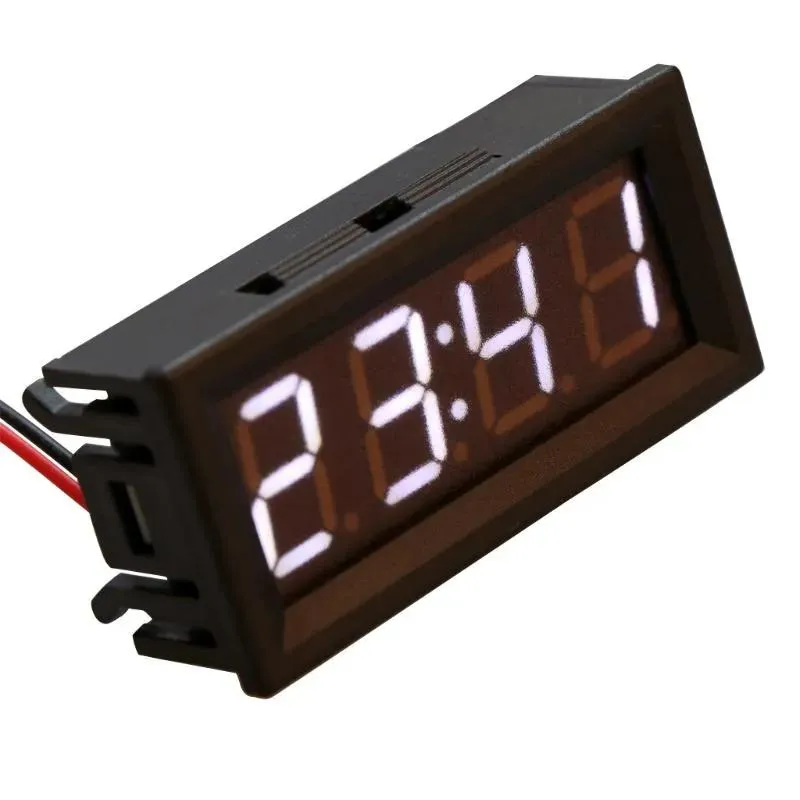 Minuteries minuteries 0.56 "horloge électronique numérique température tension mètre LED 12V 24V 36v 48v Support de livraison directe de voiture