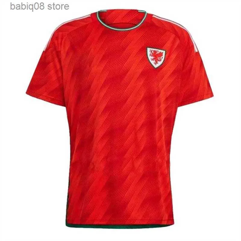 Fãs Tops Tees 2022 Wales Soccer Jersey 22/23 Home Red Allen Bale Ramsey Camisa Equipe Nacional James Wilson Brooks Giggs Away Football Uniform