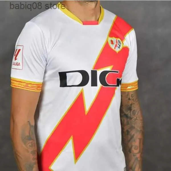 Fans toppar tees 23/24 Rayo Vallecano Mens Soccer Jerseys 2023 2024 ISI BEBE TREJO Valentin Alvaro Garcia Home Away 3rd Football Shirts Kort ärm uniformer