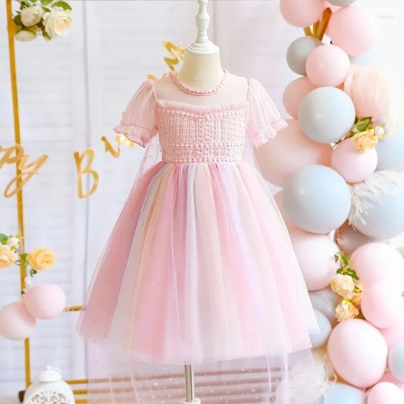 DHgate Elegant Baby Girl Dress 2024 Toddler Summer Dress With Cloak Kids Princess Birthday Party Clothes Baby Kids Maternity