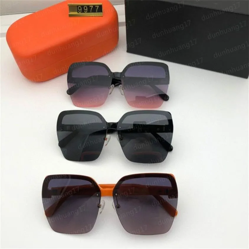 Luxe zonnebril Classic Orange Fashion Brand Glazen Designer Laser Logo Top bril Summer Outdoor Drive Beach UV400 Sunglass319W