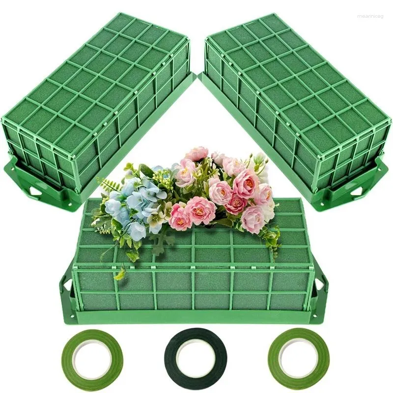 Decorative Flowers Floral Foam Cage 3 Pack Blocks For Flower Holder With Bowl Easy Install