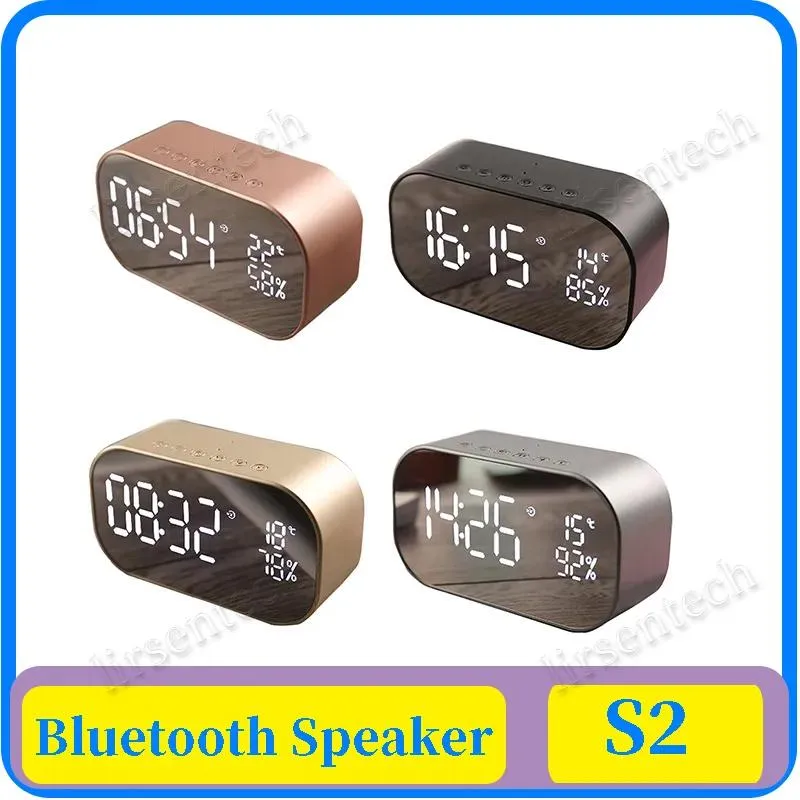 스피커 15x AS2 Bluetooth 스피커 무선 LED 디스플레이 디지털 알람 시계 서브 우퍼 스테레오 스테피커 지원 FM 라디오/auxin/TF 카드 MI