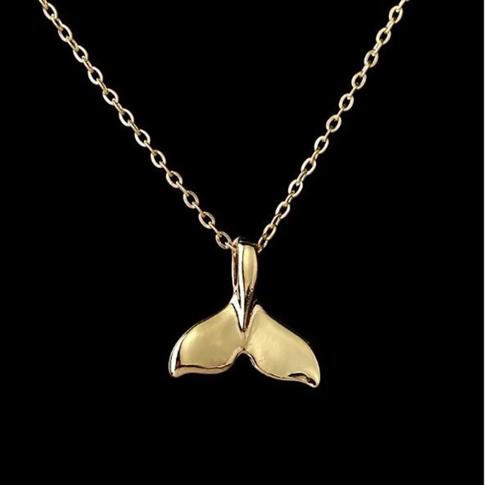 Mooie Walvis Staart Vis Nautische Charme Ketting voor Vrouwen Meisjes Animal Fashion Kettingen 2 Kleuren Zeemeermin Staarten Jewelry229P