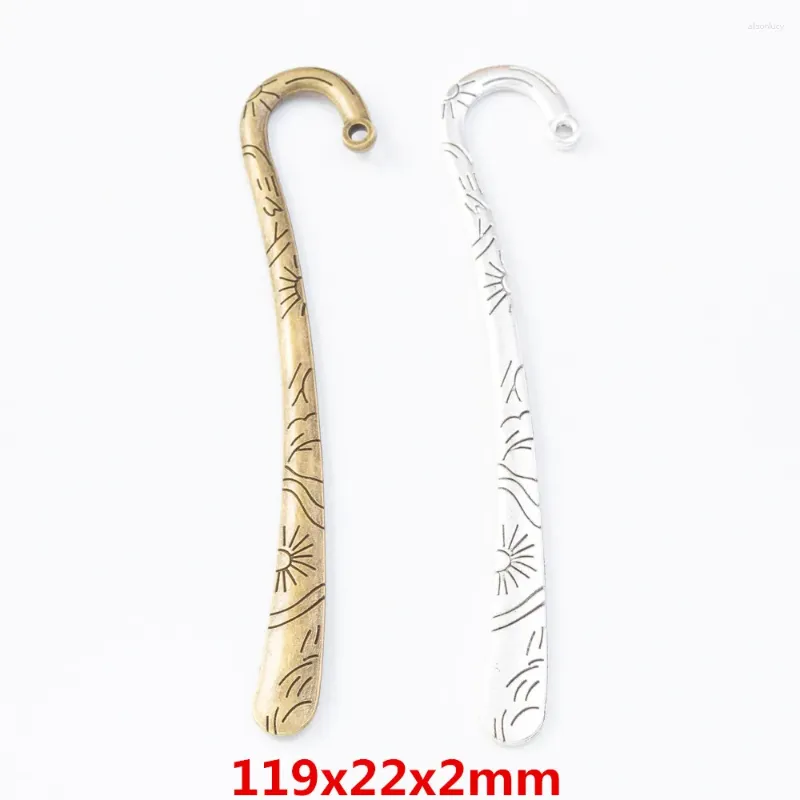 Charms 5 bitar av retro metall zinklegering bokmärke hänge för diy handgjorda smycken halsband som gör 7900