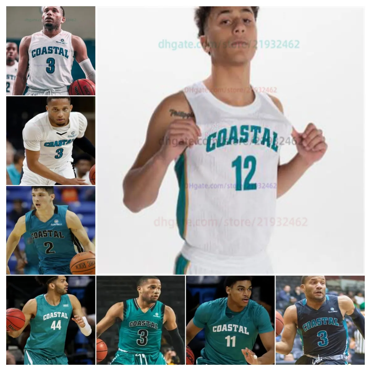 Customied Henry Abraham Kıyı Carolina Basketbol Formaları Erkek Kadın Gençlik Tüm dikişli Jon Sanders Marcus Saunders Jaland Whitehead Joey Kahn Ian Granja