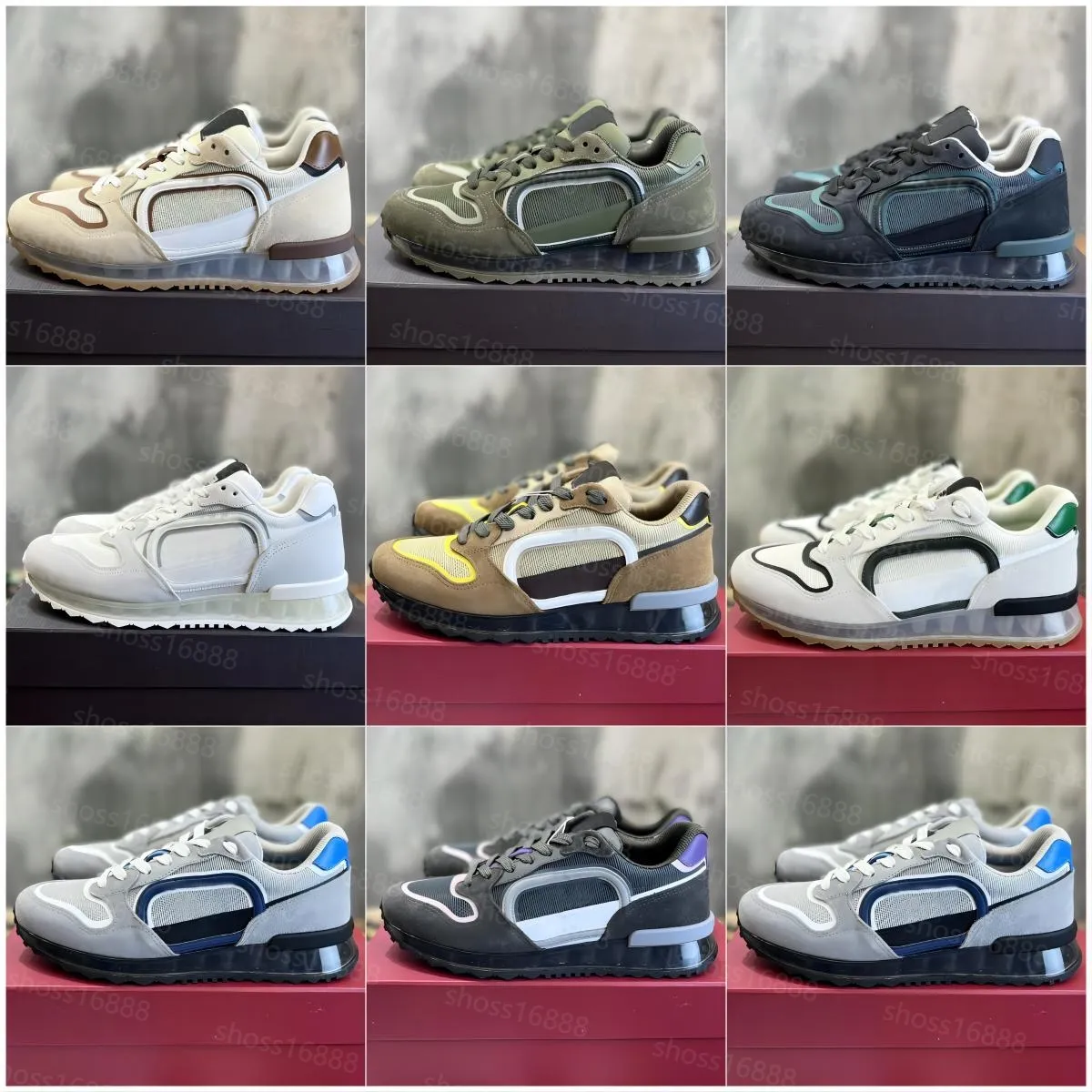 Designer ritmo baixo topo tênis sapatos masculinos de couro dividido sapatos casuais tecido bezerro rebites skate andando festa vestido casamento corredor