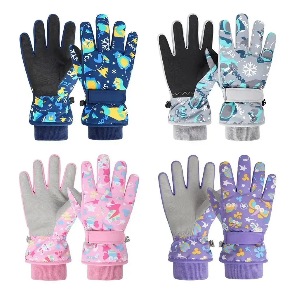 Fashion Kids Gloves Winter Vlies warme Cartoon-Handschuhe Kinder dicke Skigitens im Freien für Jungen und Mädchen 9-13 Jahre alt 231221
