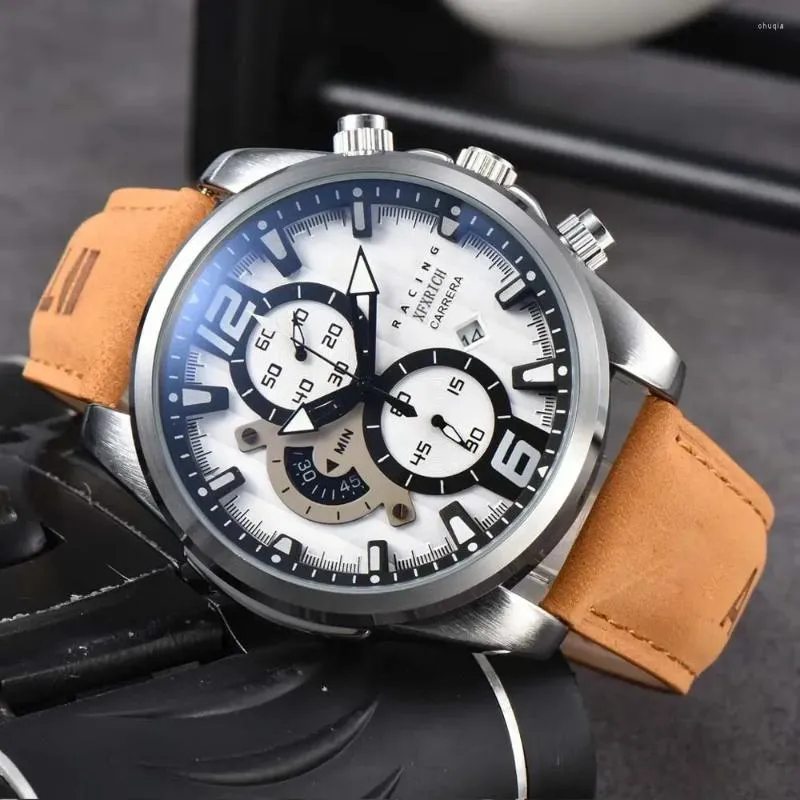 손목 시계 최고 오리지널 브랜드 시계 남자 클래식 카레라 스타일 다기능 시계 비즈니스 자동 날짜 크로노 그래프 남성