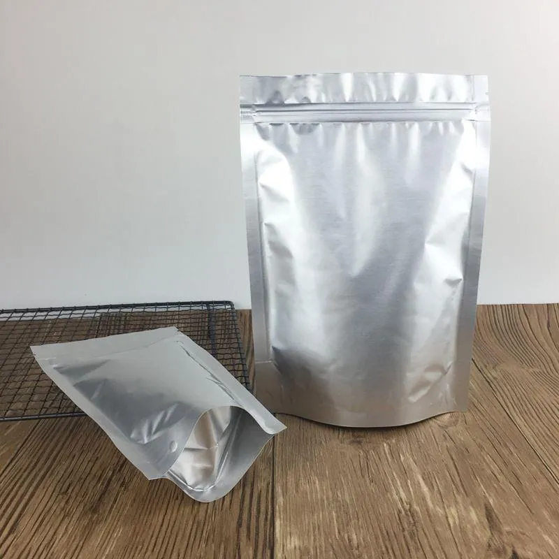 10x15cm Self Sealable Food Bags Pure Aluminum Foil Packing Bag Mylar Foil Reclosable Storage Zipper Lock Packaging Pouches 100PCS Gnmkl