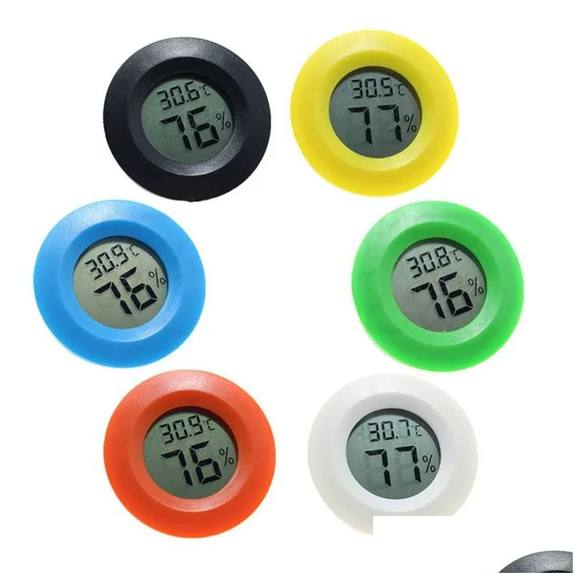 Temperature Instruments Wholesale Hygrometer Mini Thermometer Fridge Portable Digital Temperature Instruments Acrylic Round Hygrometer Dhapo