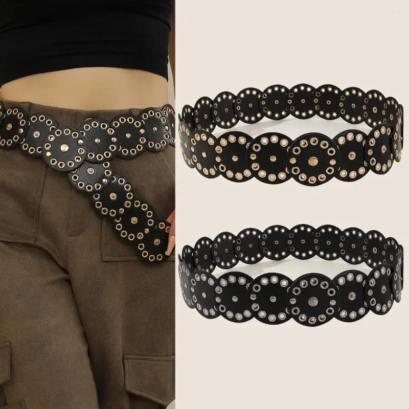 Belts Fashion Circle Belt For Women Skirts Jumper Coat Decorative Waist Hollow Gothic Style Luxury Wide Waistband Golden