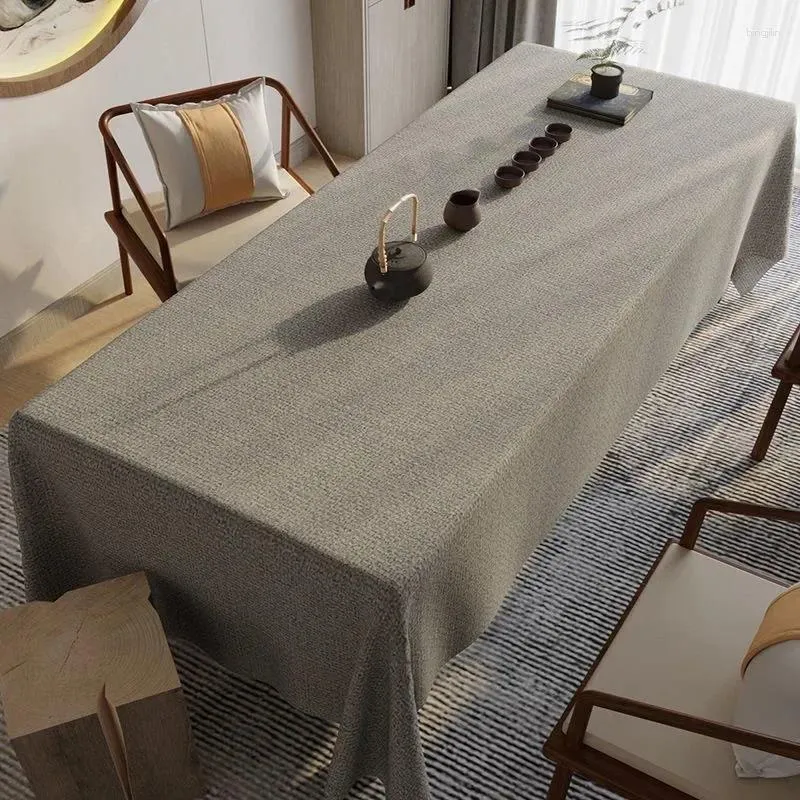 Table Cloth Chinese Classical Cotton Linen Tablecloth Fabric Waterproof Tea Solid Color Tablecl 965