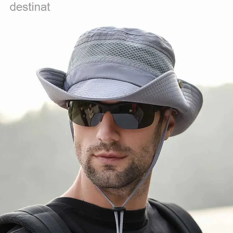 Wide Brim Hats Bucket Hats Men Summer Foldable Sun Fisherman Outdoor Sports  Fishing Sun Hat Wide Brim Casual Travel Beach Sunscreen UV Protection Cap