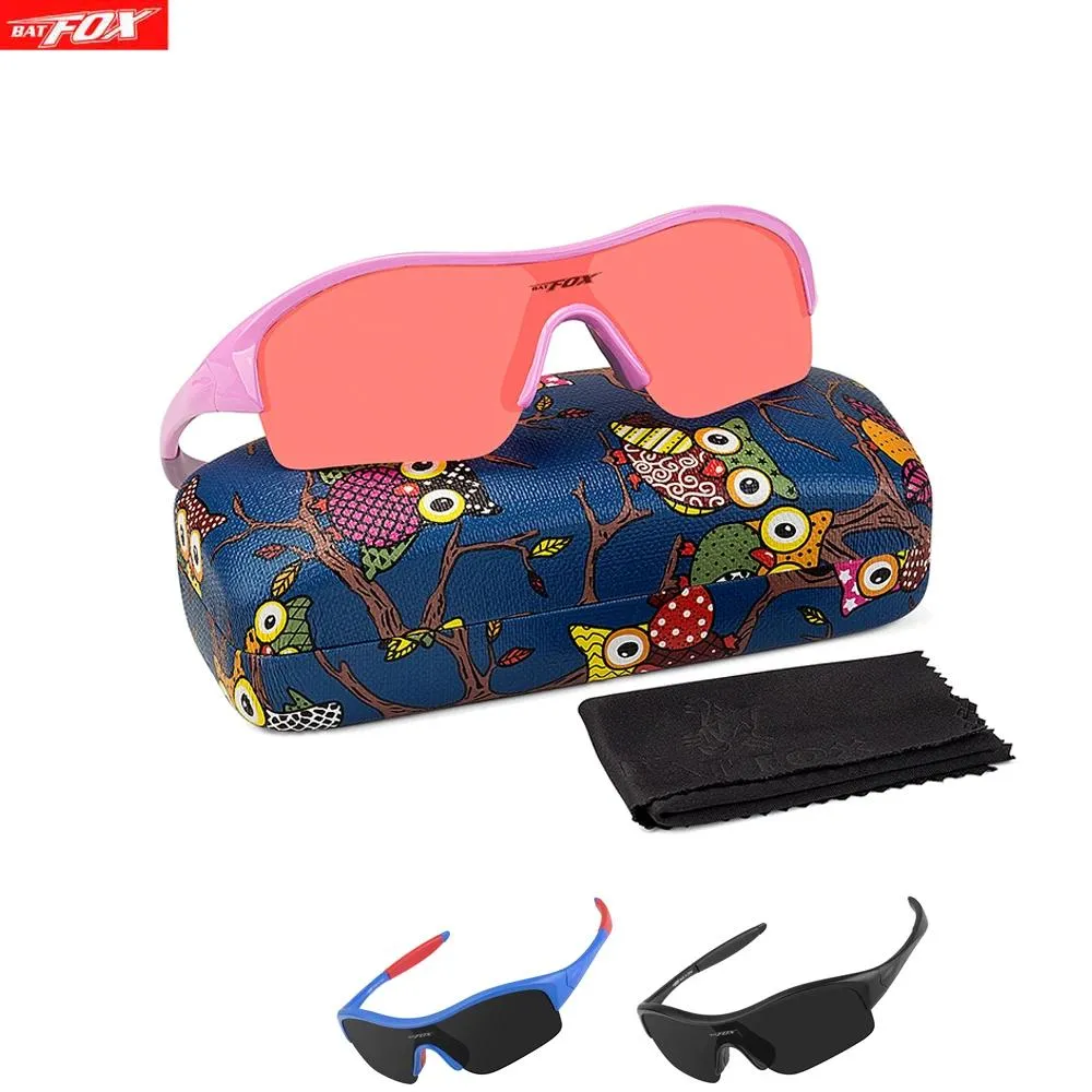 Очки BATFOX 2020 Детские солнцезащитные очки в футляре Солнцезащитные очки для мальчиков и девочек для младенцев 100% защитные очки UV400 Детские очки Oculos Infantil