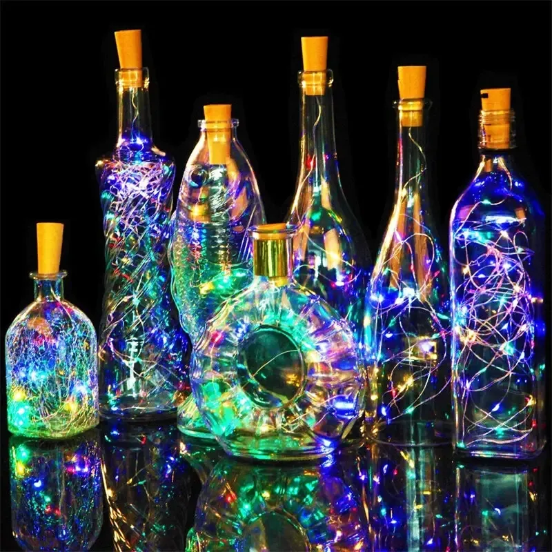 1pc Battery Operated Wine Bottle Lights - 20 LED Mini String Lights for Crafts, Parties, Weddings, and Holidays - Perfect Gift for Mom and Women