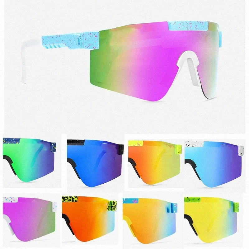 Pits originaux Vipers Sport Google Tr90 Lunettes de soleil polarisées pour hommes / femmes Eyewear à vent d'extérieur 100% UV Mirored Lens Gift Q8T8 # #