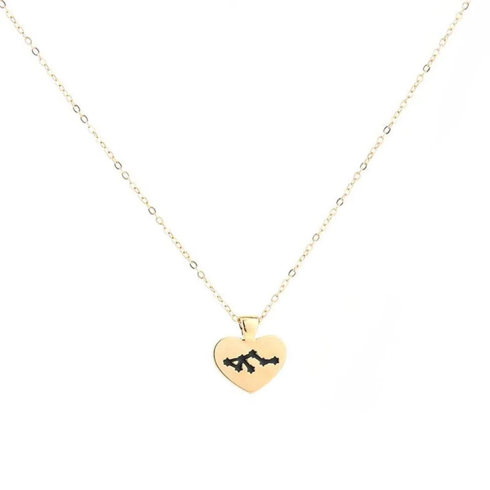 Douze Signes Les Du Zodiaque Collier Amour Gouttes D'huile Pendentif Zodiac Lockbone Cha ne259s