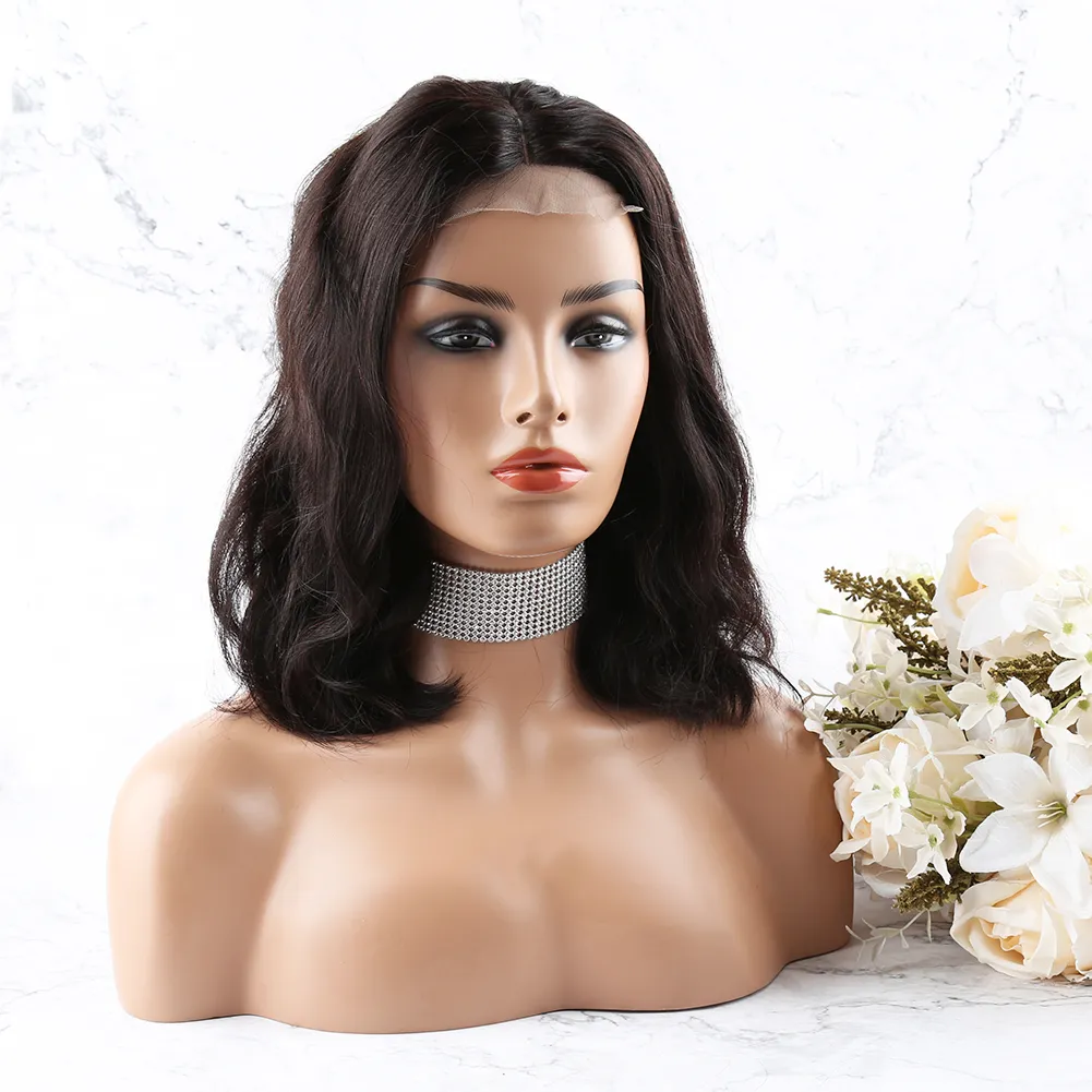 Glueless Bob Wigs شعر الإنسان مسبقًا ، و 4 × 4 إغلاق الدانتيل جودة شعر مستعار الشعر 200 كثافة ، وعلى استعداد للذهاب إلى شعر مستعار مع عقدة مبيضة موجة ماء غريب الشعر بيلا تتجه