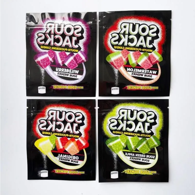 sour jacks empty zipper package bags power green apple wildberry watermelon edible Mouth puckering Xsavs