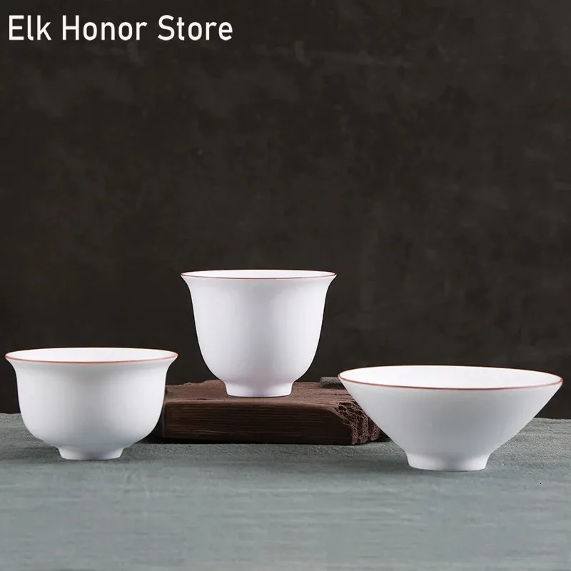 2pc/set jingdezhen tazze da tè in ceramica fatte a mano tazze in porcellana giada kung fu master tazze da tè piccole tazze single 231221