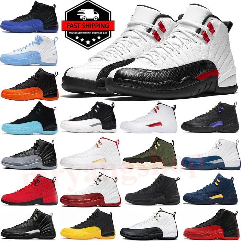 A Ma Maniere Jumpman 12 Chaussures de basket-ball 12s OVO Blanc Noir Rouge Taxi Hyper Royal Eastside Golf Playoff Stealth Grind FIBA Brilliant Orange CNY Femmes Sneaker