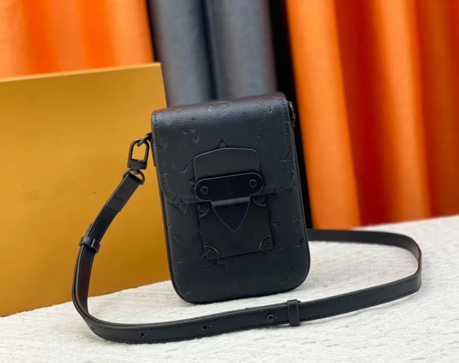 S-LOCK VERTICAL WEARABLE WALLET Shoulder Bag Purse Luxury Classic Genuine Leather Handbags Handbag Clutch Genuine Leather size 12 x 19 x 7cm