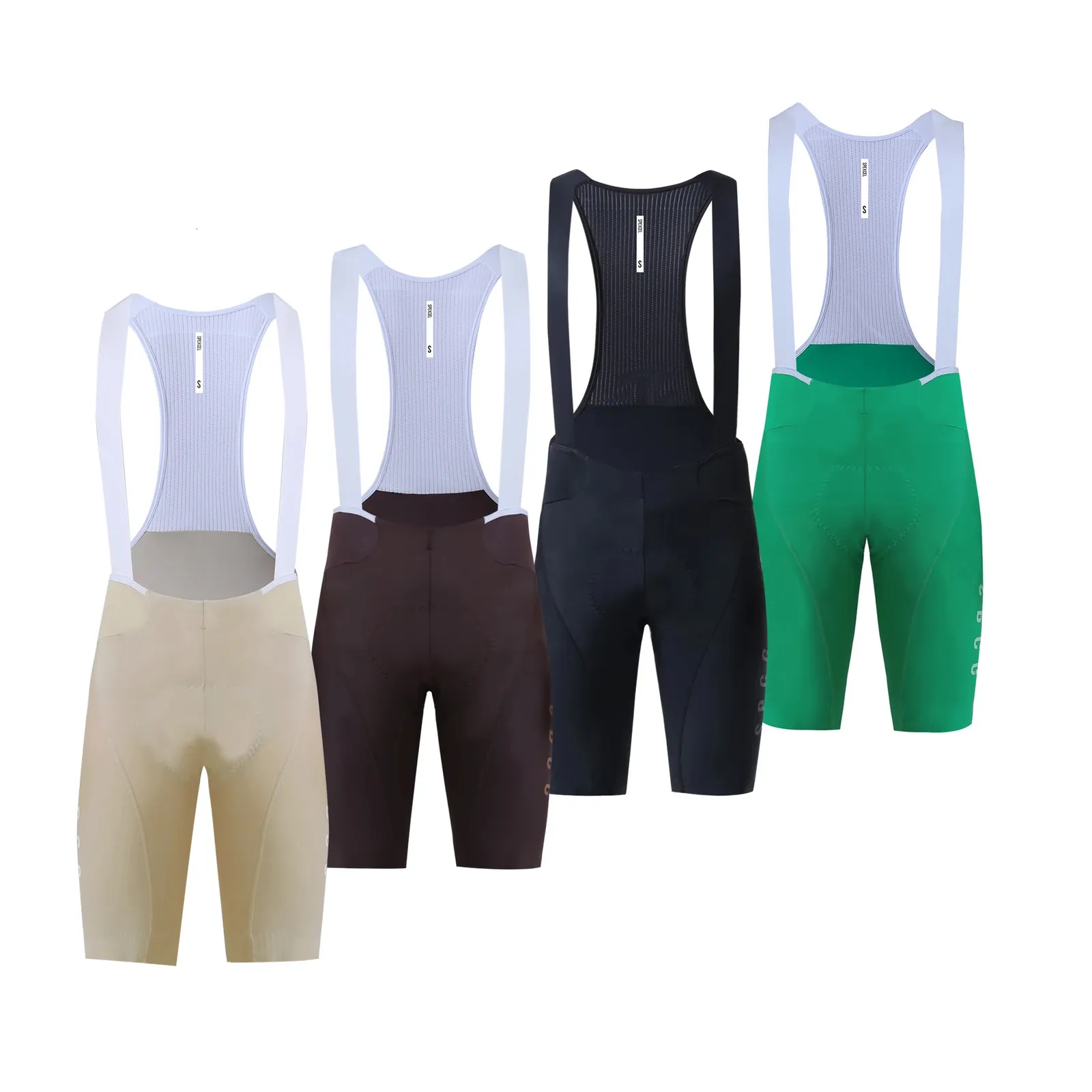 SPEXCEL 23 Summer Lightweight Performance Bib Shorts Road MTB Cycling Bib 3D High Density Pad Free Cut Leg Cuff Green Brown