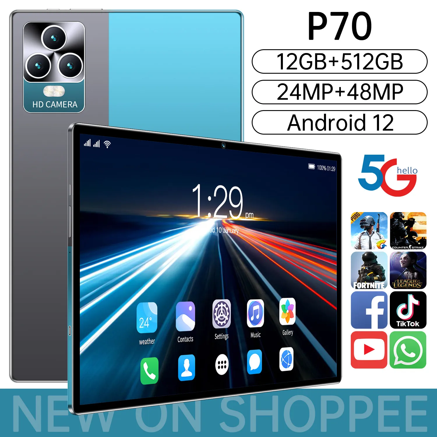 1-Inch HD Android Tablet: Dual SIM 4G, GPS, Ideal for On-the-Go - Shop ...
