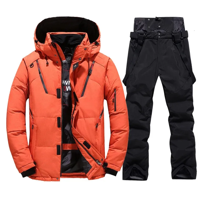 冬の男性スキースーツ雪の下のジャケットとズボンのための暖かい防水防風スキーとスノーボードスーツオールダウンコート231220