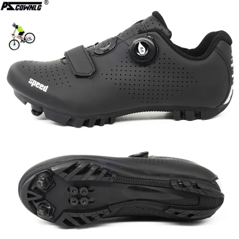 Fietsen MTB Schoenen met Clits Mannen Route Cleat Road Crossmotor Snelheid Platte Sneaker Racing Vrouwen Fiets Mountain Spd Fietsen 231220