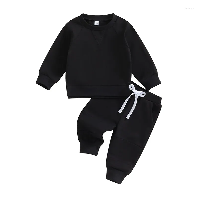 Set di abbigliamento Takeuter Baby Boy Girl Outfit Solid Color Outfit Fedela tascabile Tops di pantaloni Abbigliamento Set di tubi casual