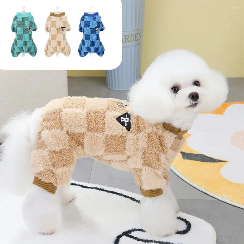 Hondenkleding schattige jumpsuitkleding zachte fleece puppy huisdier kleding warme winterhonden kostuum pyjama voor kleine middelgrote katten