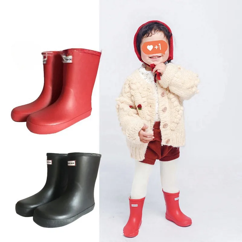 Designer Hunter Kid Shoe Girl Hunter Kid Sneaker Hunter Child Mini Bootrubber Rain Boots Walios formais Fashion Wellington Boots