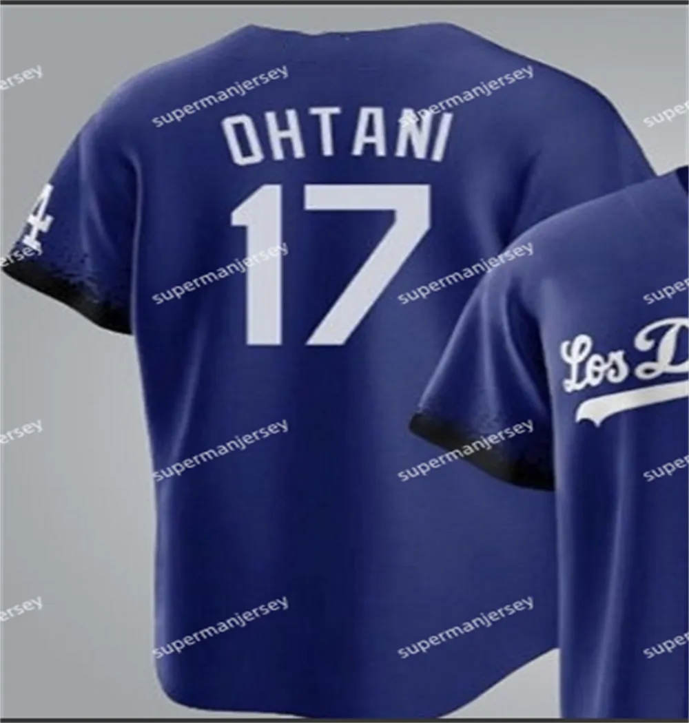 Shohei Ohtani 17 Dodgers Baseball Jerseys Blue White Gray